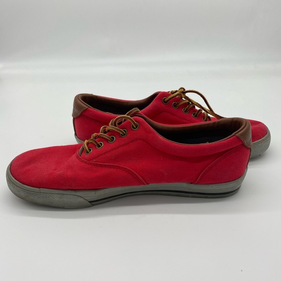 Polo Red Canvas Sneakers With Leather Laces - Picture 10 of 10